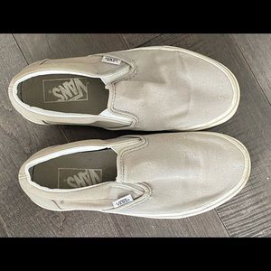 Light gray Classic slip on Vans.